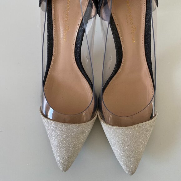 🇮🇹 Made in Italy - Gianvito Rossi Leather | PVC Glitter Plexi Pumps - Picture 4 of 17